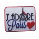 Patch Ecusson Thermocollant J'adore Paris et sa Tour Eiffel 5 x 6 cm