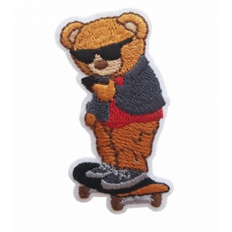 Patch Ecusson Thermocollant Ourson star Skater 3 x 5,50 cm