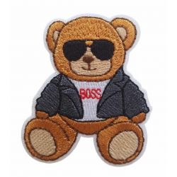 Patch Ecusson Thermocollant Ourson star The Boss 4 x 5 cm