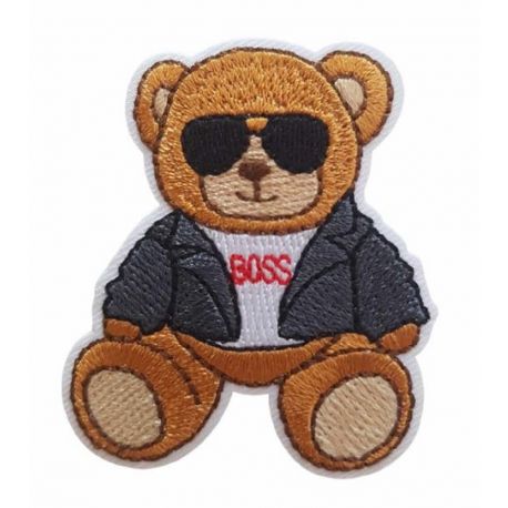 Patch Ecusson Thermocollant Ourson star The Boss 4 x 5 cm