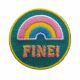 Patch Ecusson Thermocollant Fine Arc en ciel 4 x 4 cm