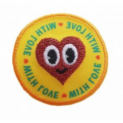 Patch Ecusson Thermocollant Coeur with love 4 x 4 cm