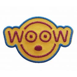 Patch Ecusson Thermocollant Woow !! 3,50 x 5 cm