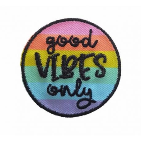 Patch Ecusson Thermocollant Good Vibes only 4 x 4 cm