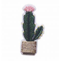 Patch Ecusson Thermocollant Cactus en pot 2,50 x 5 cm