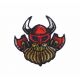 Patch Ecusson Thermocollant Viking coloris rouge 3,50 x 4 cm