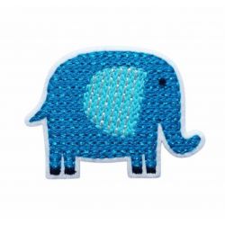 Patch Ecusson Thermocollant Eléphant Bleu 4,50 x 5 cm