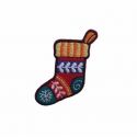 Patch Ecusson Thermocollant Chaussette de Noël 2 x 4 cm