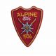 Patch Ecusson Thermocollant Blason rouge Edelweiss 4 x 5 cm
