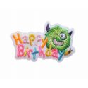 Patch Ecusson Thermocollant Monstre Happy Birthday 3,50 x 6 cm