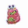 Patch Ecusson Thermocollant Monstre fêtard rose 3,50 x 5 cm