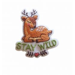 Patch Ecusson Thermocollant Camping Cerf stay wild 4,50 x 5 cm