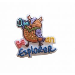 Patch Ecusson Thermocollant Camping Chouette Be an explorer 4 x 4 cm