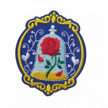 Patch Ecusson Thermocollant Conte de fées Belle Rose 5 x 5,50 cm