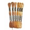 Lot de 6 échevettes Point de croix Brin divisible en 6 Broderie traditionnelle Coloris Ocre