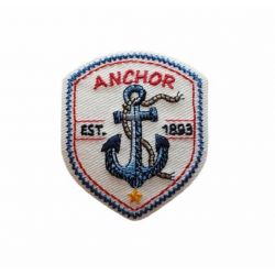 Patch Ecusson Thermocollant Blason Anchor Ancre marine 4,50 x 5,50 cm