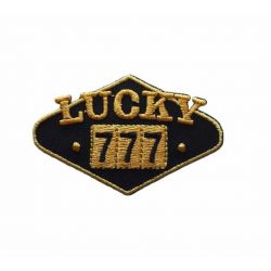 Patch Ecusson Thermocollant Lucky noir 777 3,50 x 6 cm