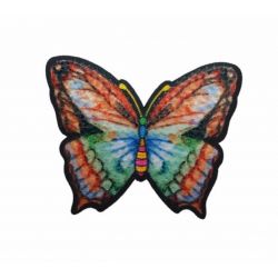 Patch Ecusson Thermocollant Papillon Orange 4 x 5,50 cm