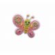 Patch Ecusson Thermocollant Petit papillon rose 3 x 3,50 cm