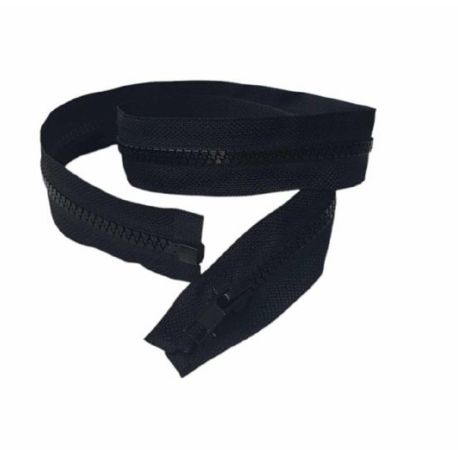 Fermeture éclair 70 cm noir pour blouson ouvrable séparable mailles plastiques 5 mm