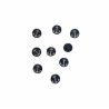 Lot de 9 - bouton ancre marine coloris blanc fond noir 13 mm plastique