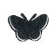 Patch Ecusson Thermocollant Papillon Noir 3,50 x 5 cm