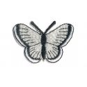 Patch Ecusson Thermocollant Papillon Argenté 3,50 x 5 cm