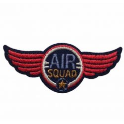Patch Ecusson Thermocollant Aviateur Air Squad coloris noir 2 x 5,50 cm