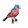 Patch Ecusson Thermocollant Oiseau rose et bleu 3 x 4,50 cm