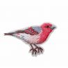 Patch Ecusson Thermocollant Oiseau rouge et gris 2,50 x 5 cm