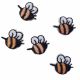 Tout petit écusson autocollant 5 Abeilles 1,50 x 2 cm l'une