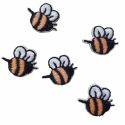 Tout petit écusson AUTOCOLLANT 5 Abeilles 1,50 x 2 cm l'une