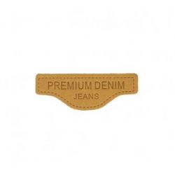 Ecusson Applique A COUDRE Premium denim Coloris Tabac 2 x 5,50 cm Cuir Véritable