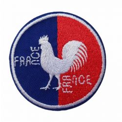 Patch Ecusson Thermocollant Coq France tricolore 5 x 5 cm