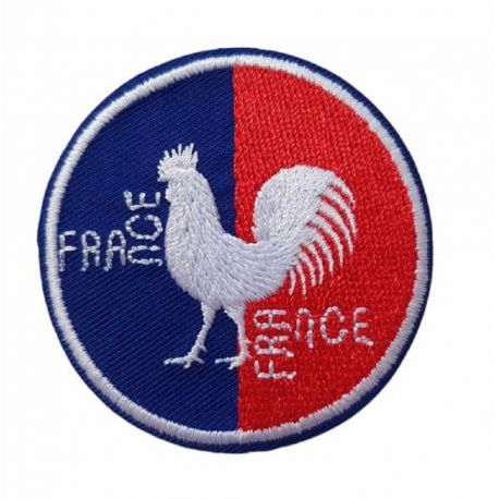 Patch Ecusson Thermocollant Coq France tricolore 5 x 5 cm