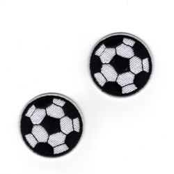 2 x Patch Ecusson Thermocollant Ballon de foot 4 x 4 cm