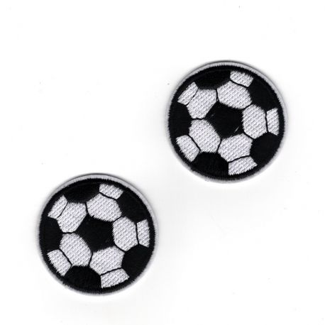 2 x Patch Ecusson Thermocollant Ballon de foot 4 x 4 cm