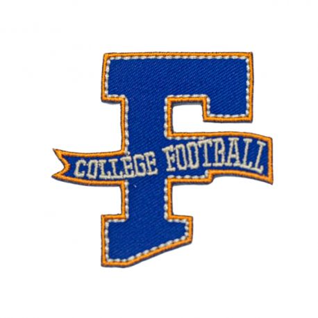 Patch Ecusson Thermocollant Lettre F football College University 6,50 x 6,50 cm