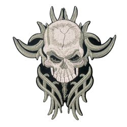 Patch Ecusson Thermocollant Tête de mort XXL skull 26 x 30 cm