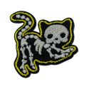 Patch Ecusson Thermocollant Chat Squelette 5 x 5 cm