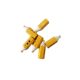 Lot de 6 Boutons en Forme de Crayon de Couleur Jaune 2cm