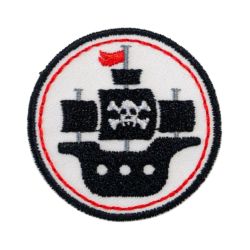 Patch Ecusson Thermocollant Bateau pirate 4 x 4 cm