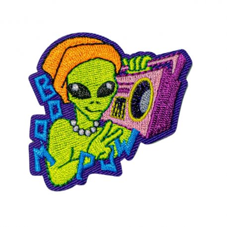 Patch Ecusson Thermocollant Alien Boom boom fluo 5 x 5 cm