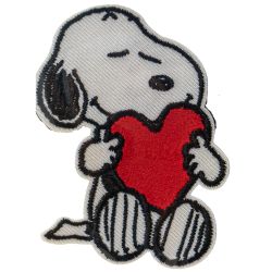 Patch Ecusson Thermocollant Snoopy petit coeur 5 x 7,50 cm