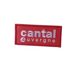 Patch Ecusson Thermocollant Cantal Auvergne rectangle rouge 3,50 x 8 cm