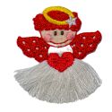 Patch Ecusson Thermocollant Ange de Noël pompon 4,50 x 4,50 cm