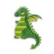 Patch Ecusson Thermocollant Dragon vert 4,50 x 7 cm