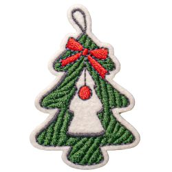 Patch Ecusson Thermocollant Sapin de Noël 3,50 x 4,50 cm