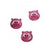 SBOTTONATI lot de 3 x bouton plastique Cochon 20 x 22 mm