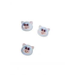 SBOTTONATI lot de 3 x bouton plastique Chat Blanc 20 x 22 mm